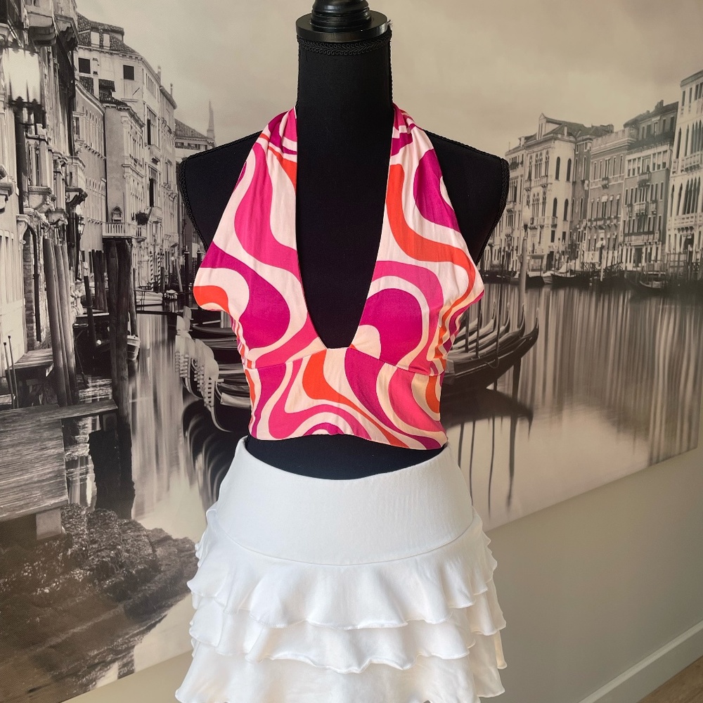 Pink colorful CROP TOP